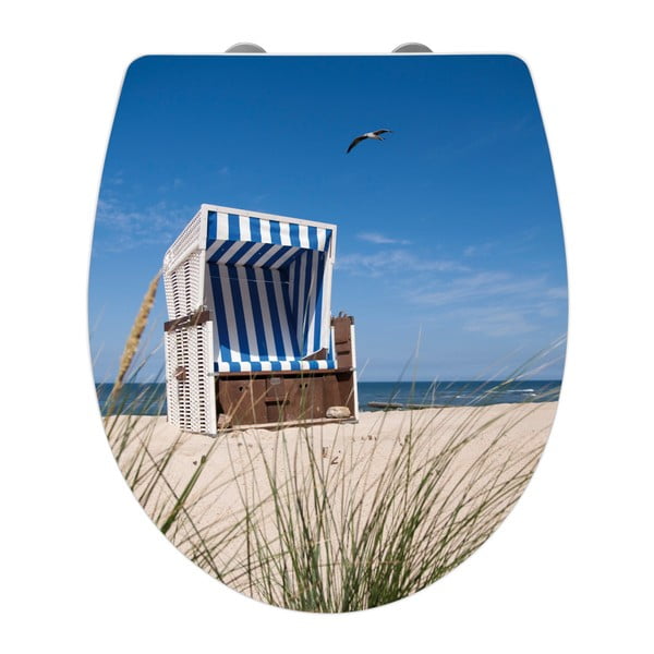 Deska za WC školjko z enostavnim zapiranjem Wenko Beach Chair, 45 x 38,8 cm