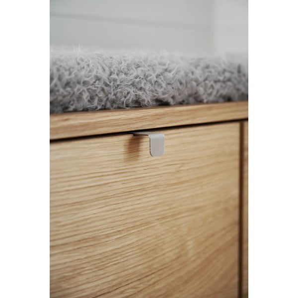 Siva omarica za čevlje v hrastovem dekorju s klopjo Confetti – Rowico-image-4