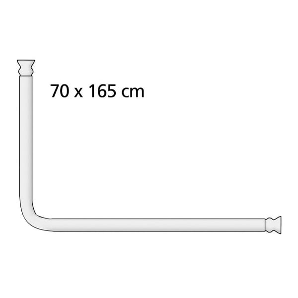 Črn univerzalen kotni drog za tuš zavese Wenko, ø 2 cm-image-3