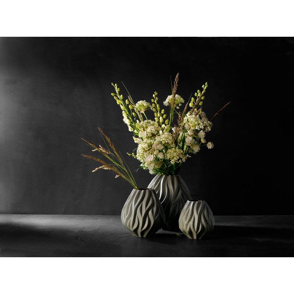 Siva porcelansta vaza Morsø Flame, višina 15 cm-image-1