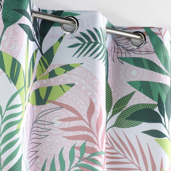 Zeleno-rožnata zavesa 140x260 cm Assana – douceur d'intérieur-image-1