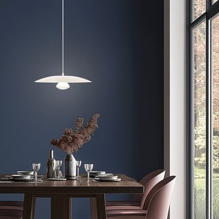 Bela LED viseča svetilka s kovinskim senčilom Lund – Candellux Lighting