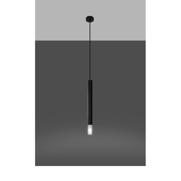 Črna kovinska viseča svetilka ø 8 cm Vittoria – Sollux-image-4