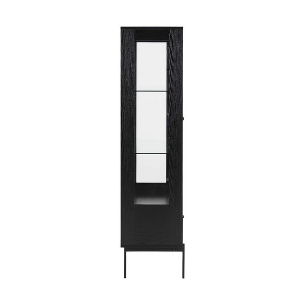 Črna vitrina v jesenovem dekorju 75x152 cm Angus – Actona-image-4