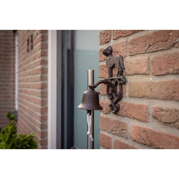 Stenski zvonec iz litega železa z motivom psa Esschert Design-image-1