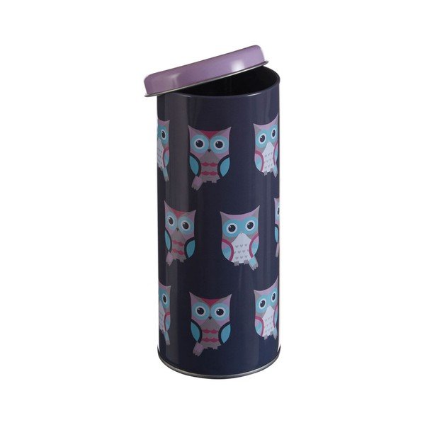 Okrogla pločevinasta škatla Premier Housewares Happy Owls, Ø 8 x 18 cm-image-1