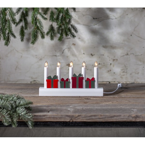 Rdeča/bela božična svetlobna dekoracija z vtikačem Julia – Star Trading-image-1