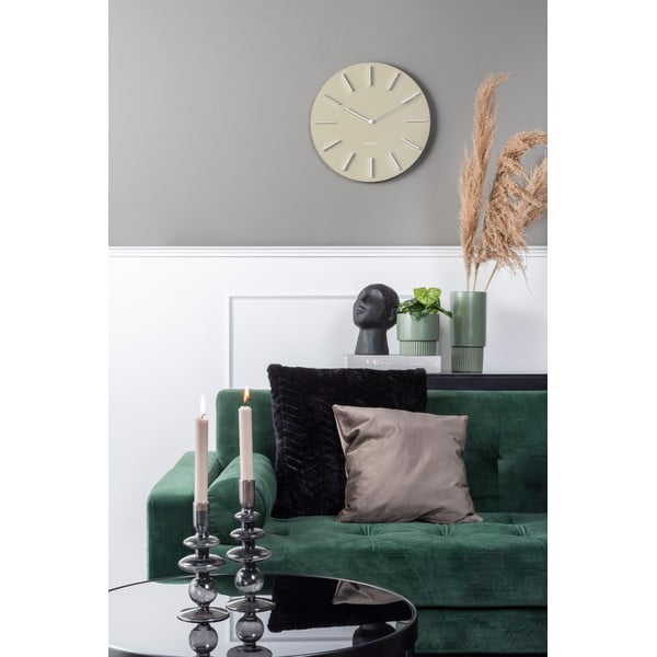 Olivno zelena stenska ura Karlsson Charm, ø 45 cm-image-1