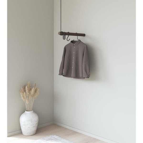 Rjav stenski obešalnik iz masivnega hrasta 50 cm Swing – LIND DNA-image-1