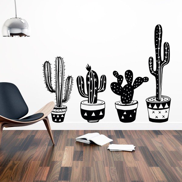 Komplet 4 nalepk Ambiance Mexican Cactus-image-1