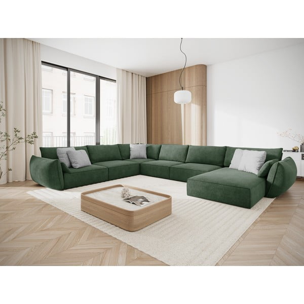 Temno zelen kotni kavč (levi kot) Vanda - Mazzini Sofas-image-1