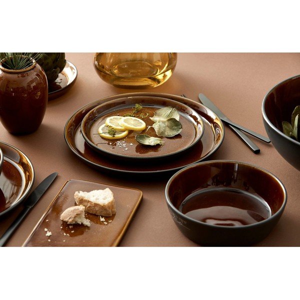 Črna/jantarna skledica za ramen iz kamenine Gastro Black/Amber – Bitz-image-1