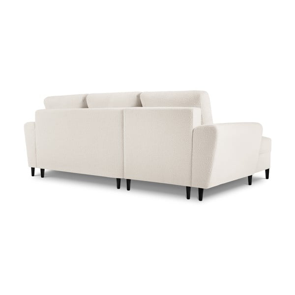 Bež raztegljiva kotna sedežna garnitura s prostorom za shranjevanje iz tkanine bouclé (levi kot/z ležalnikom) Kyoto – Cosmopolitan Design-image-4