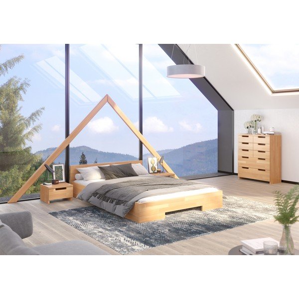 Zakonska postelja iz masivne bukve 180x200 cm v naravni barvi Spectrum – Skandica-image-1