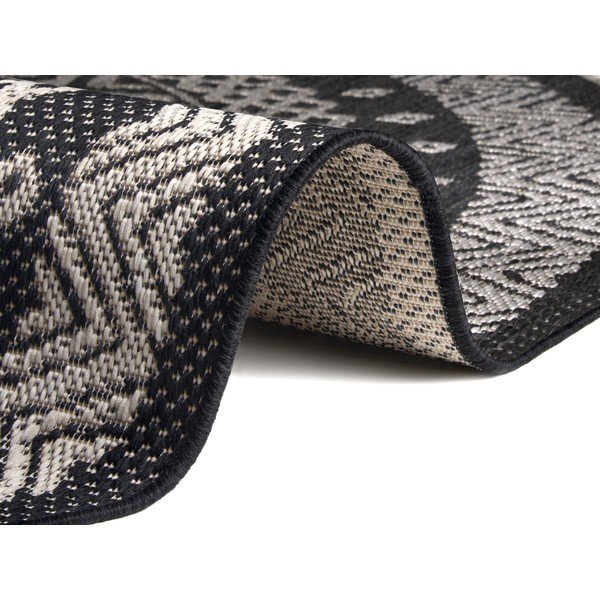 Črno-siva zunanja preproga Ragami Round, ø 120 cm-image-2