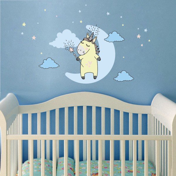 Komplet stenskih nalepk Ambiance Unicorn in The Sky-image-1