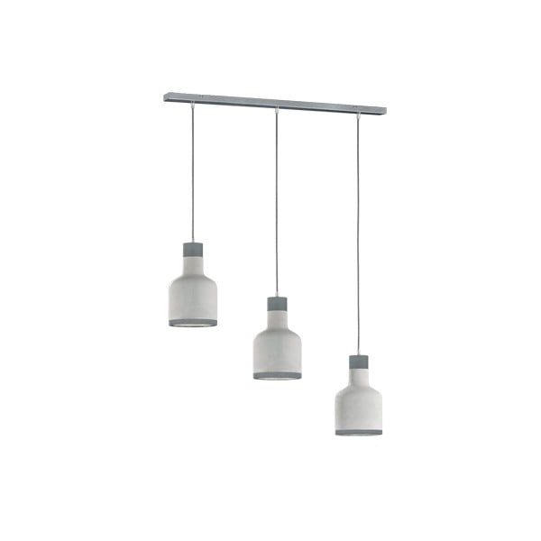 Siva viseča svetilka za 3 žarnice Trio Rodney, višina 1,5 m