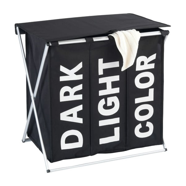 Črn trojni koš za perilo Wenko Trio, 118 l-image-1