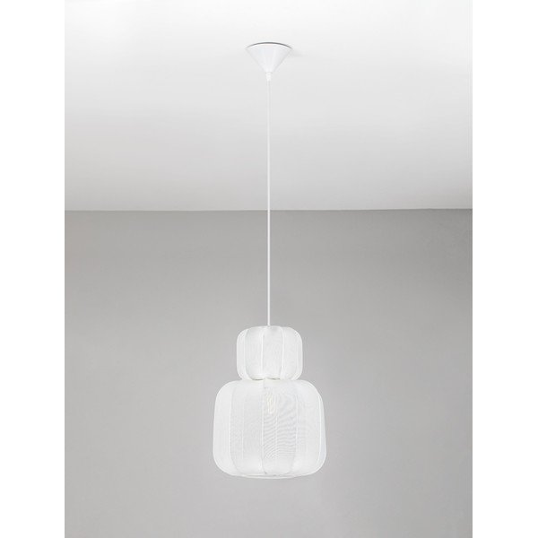 Mat bela tekstilna viseča svetilka ø 28 cm Delina – Nova Luce-image-3