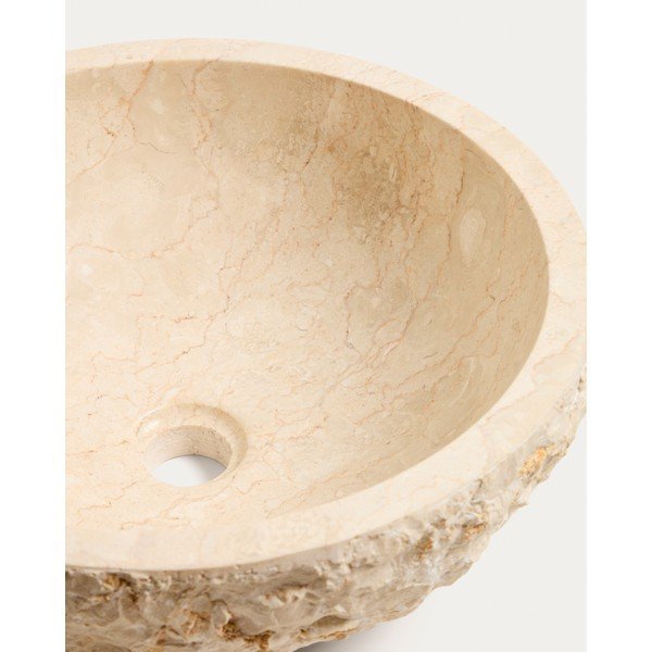 Bež kamnit okrogel umivalnik ø 40 cm Orvane – Kave Home-image-3