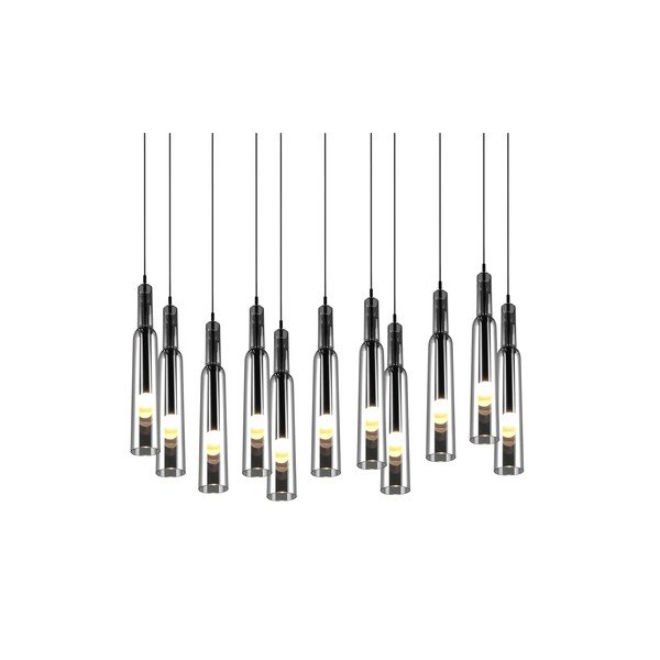 LED viseča svetilka v srebrni barvi s steklenim senčnikom Lucent – Trio Select-image-2