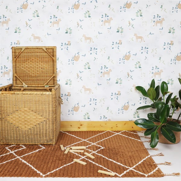 Ročno izdelana rjava bombažna preproga Nattiot Lassa, 100 x 150 cm-image-1