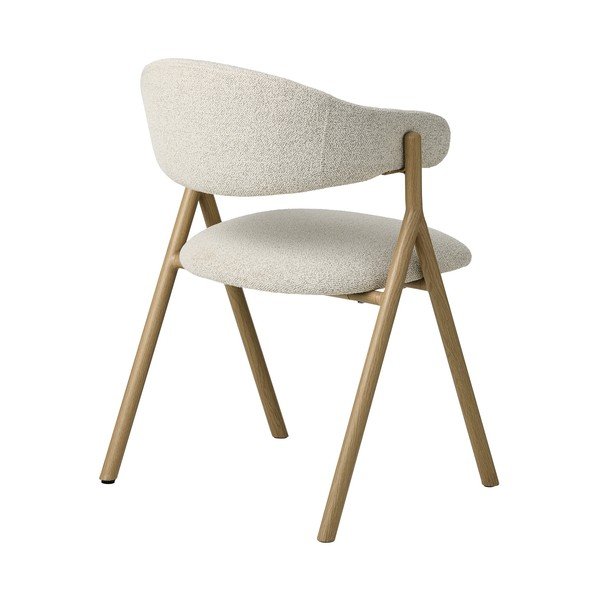 Kremno bel/v naravni barvi oblazinjen jedilni stol z nasloni za roke Frances – Unique Furniture-image-1
