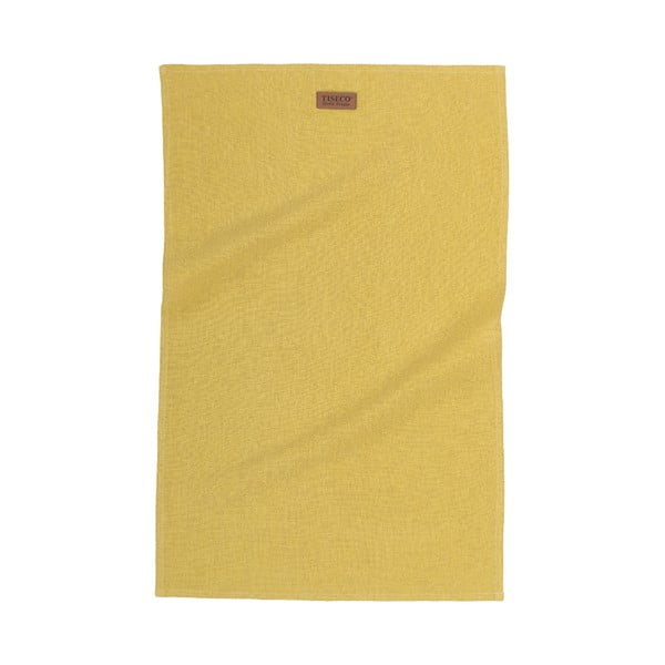 Tiseco Home Studio oranžna in rumena lanena brisača, 42 x 68 cm