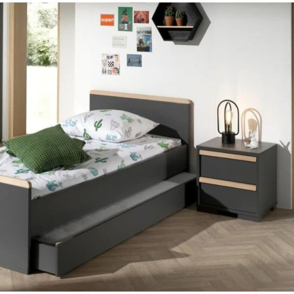 Temno siva otroška nočna omarica London – Vipack-image-1