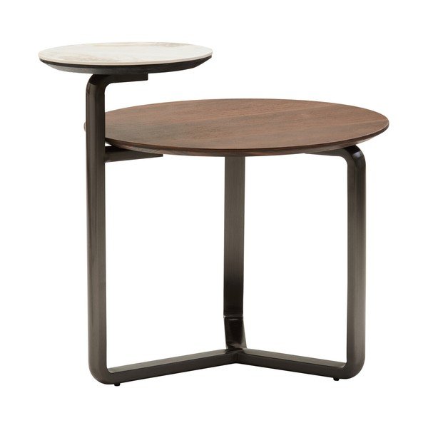 Rjava okrogla klubska mizica iz masivnega evkaliptusa 55x67 cm Imperia – Premier Housewares