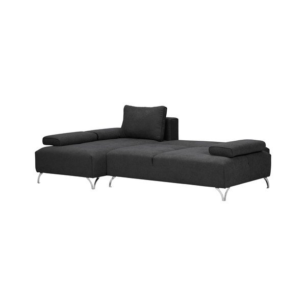 Temno siva kotna raztegljiva sedežna garnitura Windsor & Co Sofas Virgo, levi kot-image-3