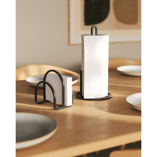 Črno jekleno držalo za kuhinjske brisače ø 17 cm Squire – Umbra-image-3