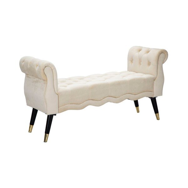 Kremno bela žametna klop Paris – Mauro Ferretti-image-2