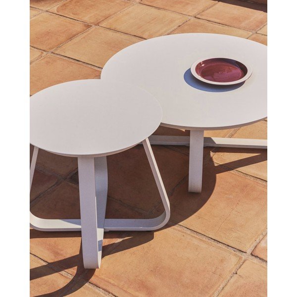 Kovinska okrogla vrtna mizica ø 48 cm Tamaris – Kave Home-image-3