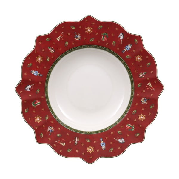 Rdeč porcelanast globok krožnik z božičnim motivom Villeroy&Boch, ø 26 cm