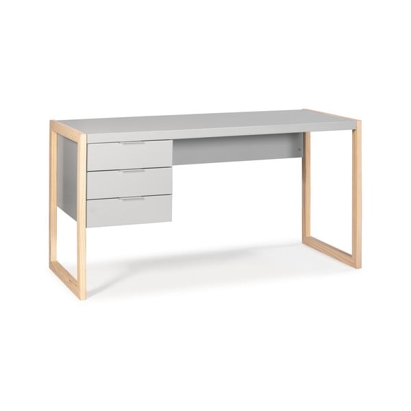 Siva pisalna miza z nogami iz borovega lesa Marckeric Frank-image-2