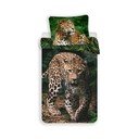 Enojna bombažna otroška posteljnina 140x200 cm Leopard "Green" – Jerry Fabrics
