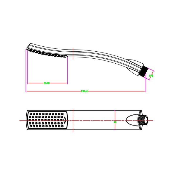 Plastična tuš ročka v sijajno srebrni barvi – Sapho-image-1