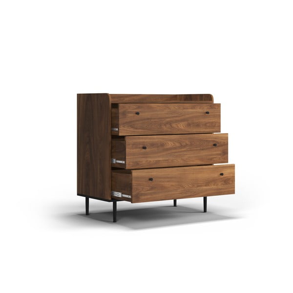 Nizka komoda iz orehovega dekorja 90x90 cm Ely - Cosmopolitan Design-image-4