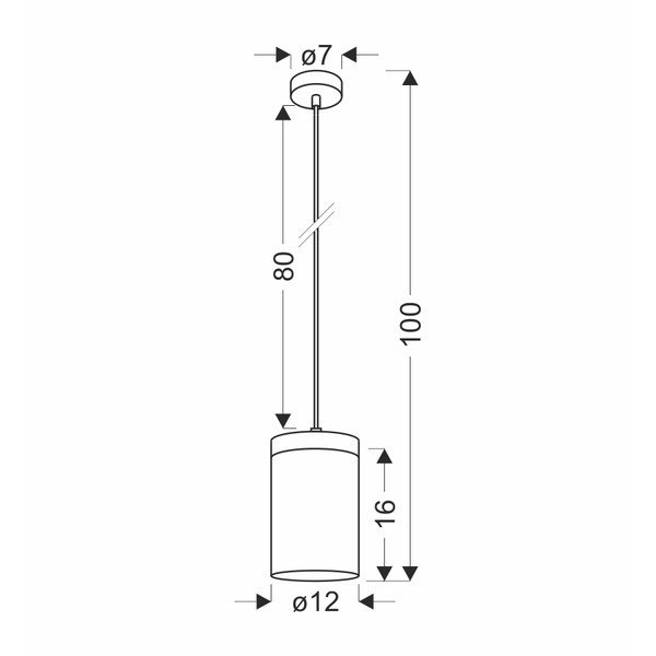 Črna/naravna viseča svetilka s steklenim senčnikom ø 12 cm Wels – Candellux Lighting-image-1