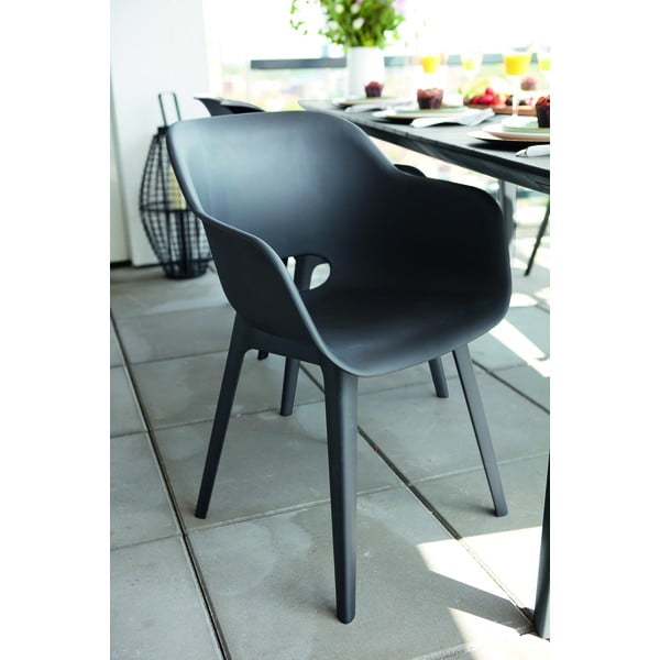 Temno sivi plastični vrtni stoli v kompletu 2 ks Akola – Keter-image-1