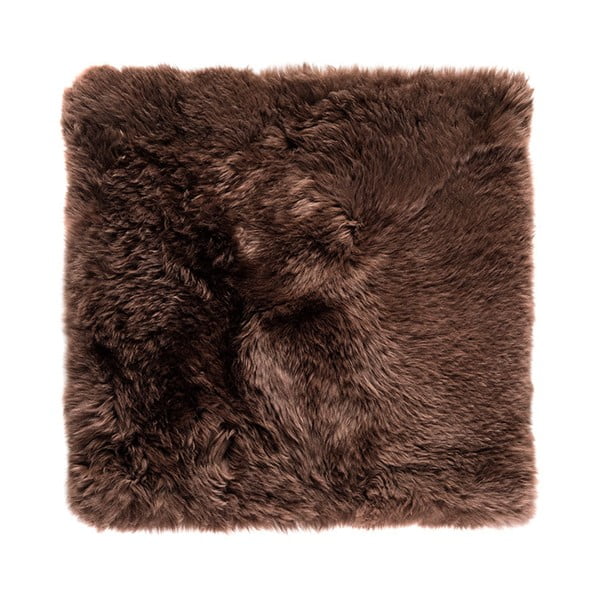 Temno rjava preproga iz ovčje kože Royal Dream Zealand Square, 70 x 70 cm