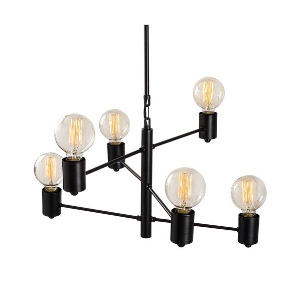 Šesterna črna viseča svetilka Opviq lights Hexa Long-image-3