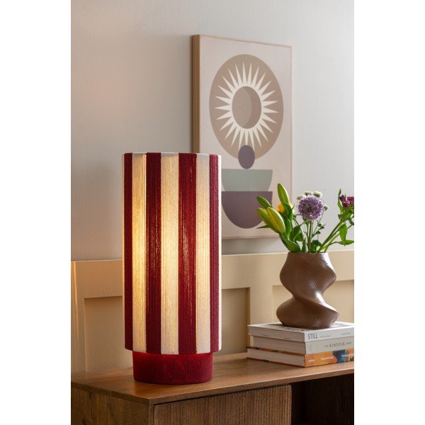Rdeča/bela namizna svetilka iz vrvi (višina 58 cm) Vienna Stripes – Leitmotiv-image-1