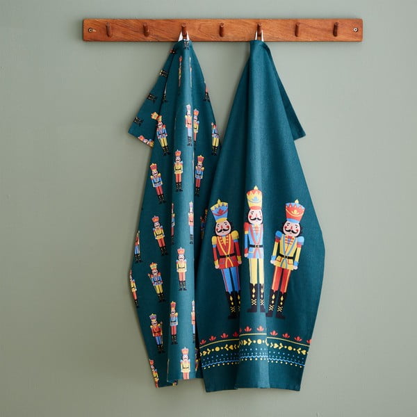 Bombažne kuhinjske krpe z božičnim motivom v kompletu 4 ks 50x70 cm Nutcracker – Catherine Lansfield-image-1