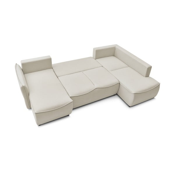 Kremno bela raztegljiva kotna sedežna garnitura (z desnim kotom) Leon – Bobochic Paris-image-3