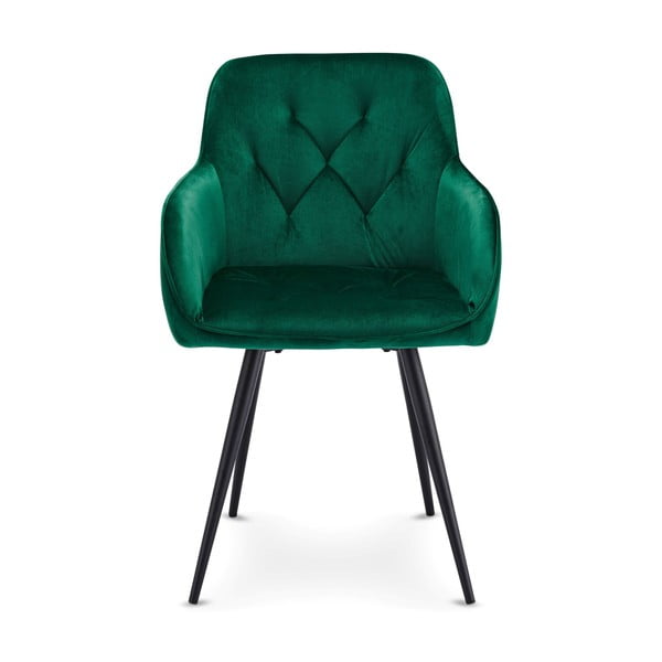 Zeleni žametni jedilni stoli v kompletu 2 ks Nadja – Furnhouse-image-1