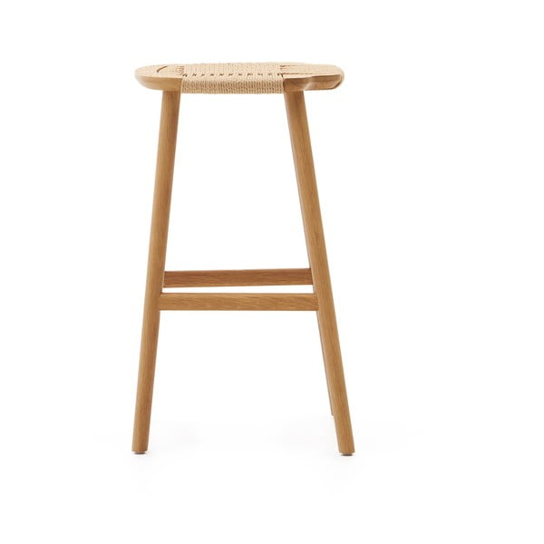 Barsko stol iz masivnega hrasta v naravni barvi (višina sedeža 65 cm) Enit – Kave Home-image-4