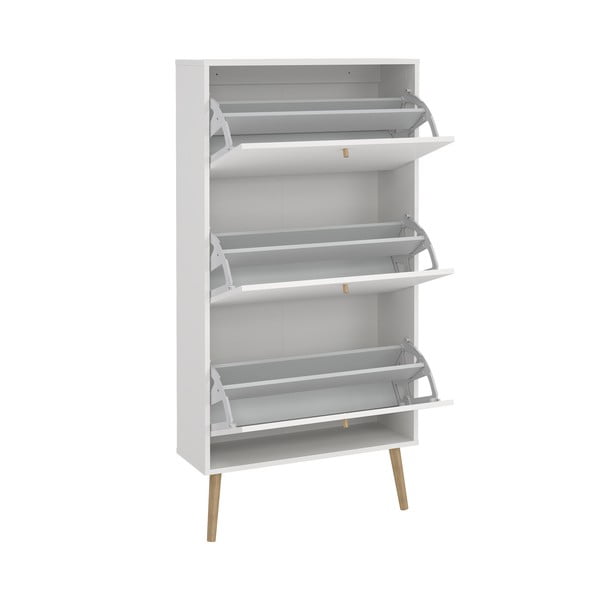 Bela preklopna omarica za čevlje Bodo – Tvilum-image-4