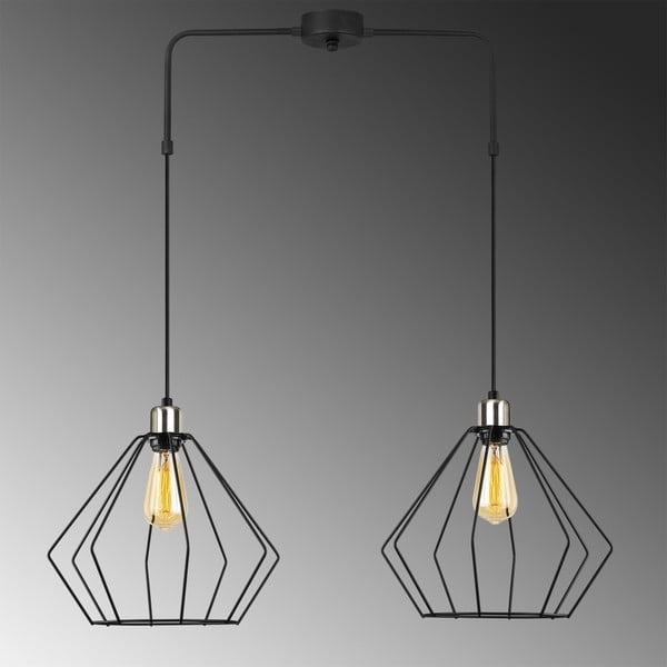 Črna kovinska viseča svetilka Opviq lights Mueltan-image-1